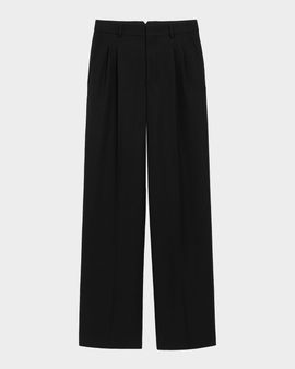 Ami Paris Low-Rise Pleated Wide-Leg Wool Trousers