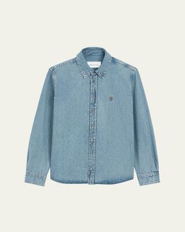 Ami Paris Men's Ami de Coeur Denim Button-Down Shirt