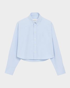 Ami Paris Oversized Cropped Button-Down Shirt