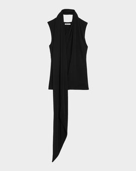 Ami Paris Sleeveless Scarf-Neck Lavaliere Top