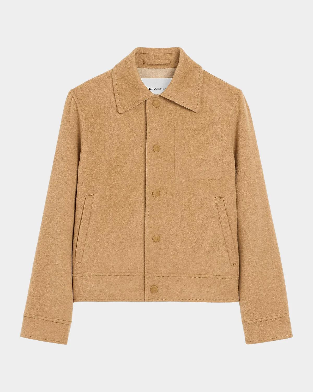 Ami Paris Wool-Cashmere Boxy Jacket