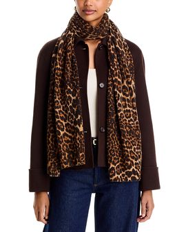 Amicale Amicale Cashmere Animal Print Scarf