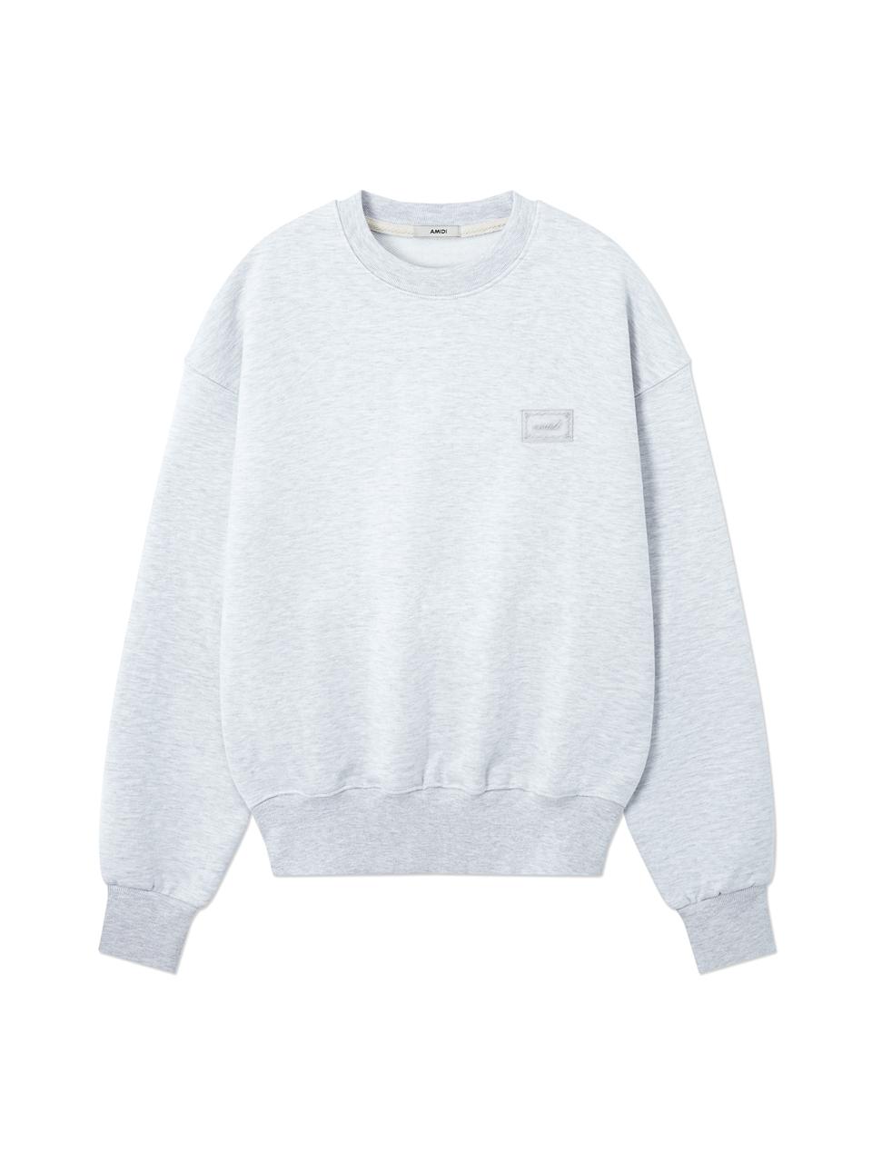 AMIDI Lace Label Standard Fit Cotton Sweatshirt [Gray/Beige]