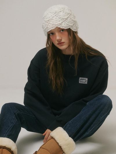 AMIDI LACE LABEL STANDARD FIT SWEATSHIRT_NAVY