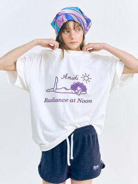 AMIDI RADIANCE AT NOON COTTON T-SHIRT_WHITE&PURPLE
