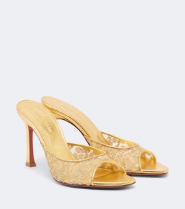 Amina Muaddi Amina Muaddi Alexa lamé lace mules