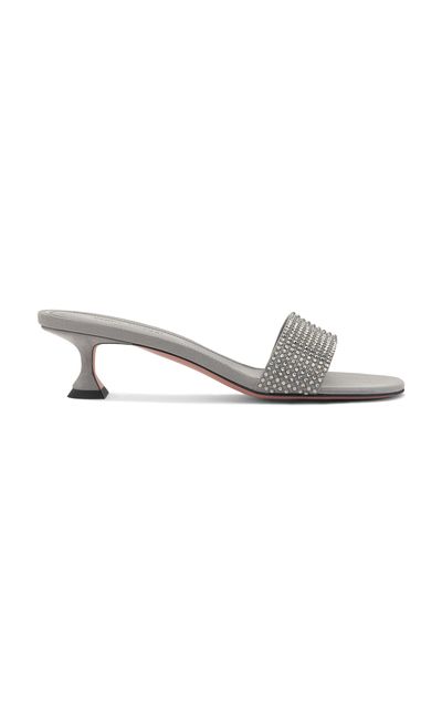 Amina Muaddi Amina Muaddi Andreea Crystal Satin Slipper Mules