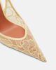 Amina Muaddi Amina Muaddi Anok leather-trimmed lace slingback pumps - 6