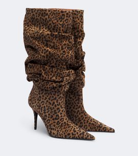Amina Muaddi Amina Muaddi Anok leopard-print suede knee-high boots