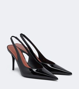Amina Muaddi Amina Muaddi Anok patent leather slingback pumps