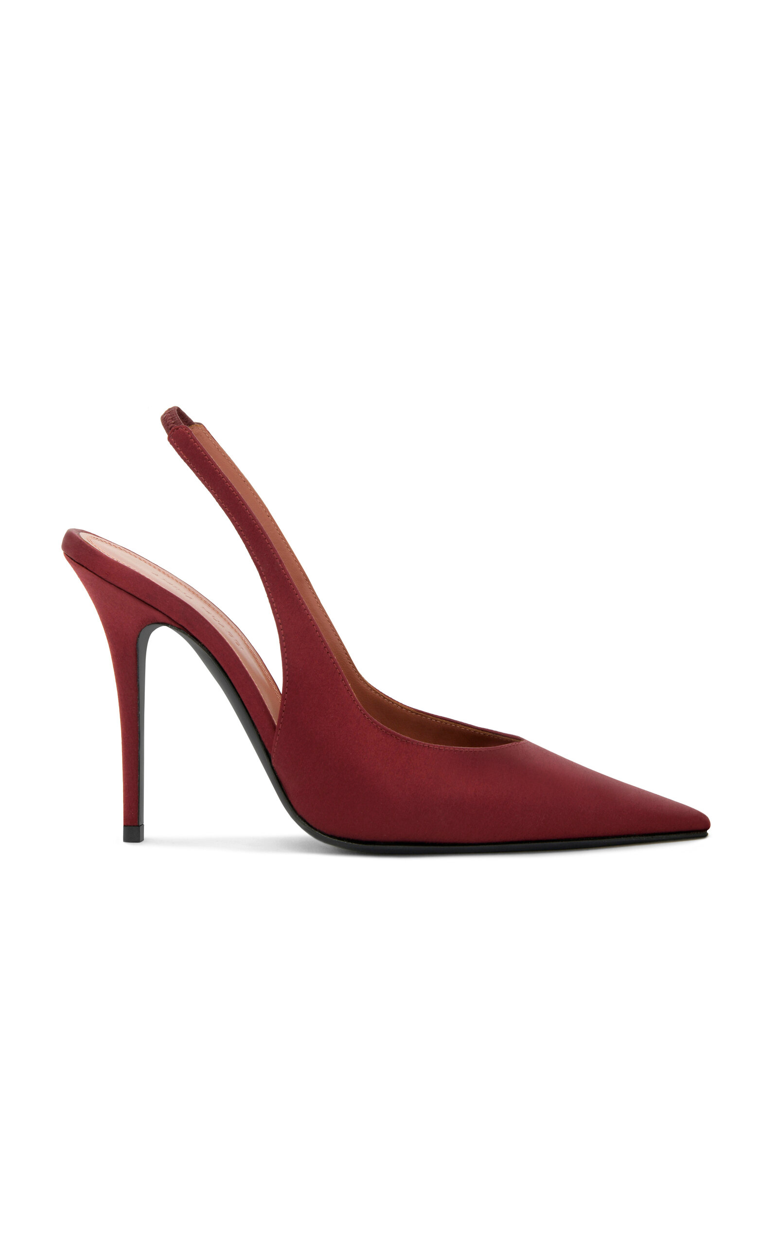 Amina Muaddi Amina Muaddi Anok Satin Slingback Pumps Burgundy IT 39