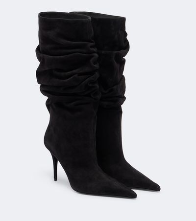 Amina Muaddi Amina Muaddi Anok suede mid-calf boots