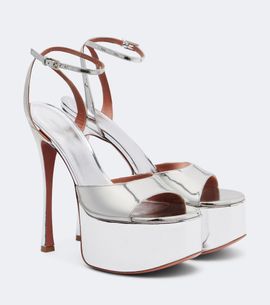 Amina Muaddi Amina Muaddi Aya mirrored leather platform sandals