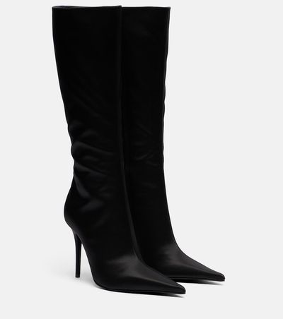 Amina Muaddi Amina Muaddi Barbara satin knee-high boots