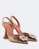 Amina Muaddi Amina Muaddi Begum embellished velvet slingback pumps - 1