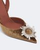 Amina Muaddi Amina Muaddi Begum embellished velvet slingback pumps - 6