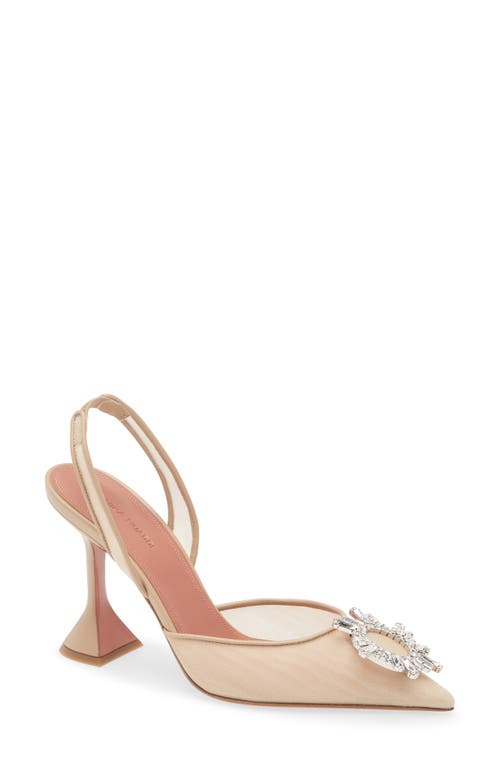 Amina Muaddi Amina Muaddi Begum Mesh Pointed Toe Slingback Pump