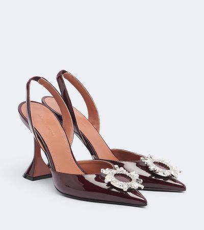 Amina Muaddi Amina Muaddi Begum patent leather slingback pumps