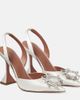 Amina Muaddi Amina Muaddi Begum satin slingback pumps - 1