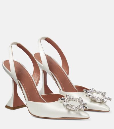 Amina Muaddi Amina Muaddi Begum satin slingback pumps