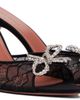Amina Muaddi Amina Muaddi Black Rosie Lace Slipper 95 Heeled Sandals - 4