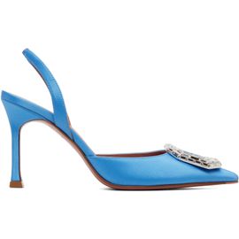 Amina Muaddi Amina Muaddi Blue Camelia Sling 90 Heels