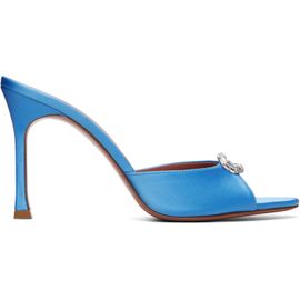 Amina Muaddi Amina Muaddi Blue Mini Camelia Slipper 95 Heeled Sandals
