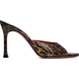 Amina Muaddi Amina Muaddi Brown Alexa 95 Snakeskin Heeled Sandals