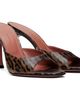Amina Muaddi Amina Muaddi Brown Alexa 95 Snakeskin Heeled Sandals - 4