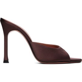 Amina Muaddi Amina Muaddi Brown Alexa Slipper 105 Heeled Sandals
