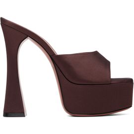 Amina Muaddi Amina Muaddi Brown Dalida Slipper 140 Heeled Sandals