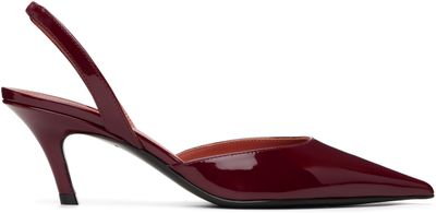 Amina Muaddi Amina Muaddi Burgundy Sofia 60 Sling Heels