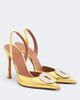 Amina Muaddi Amina Muaddi Camelia mirrored leather slingback pumps - 1