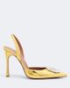 Amina Muaddi Amina Muaddi Camelia mirrored leather slingback pumps - 5
