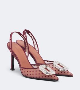Amina Muaddi Amina Muaddi Camelia point d'Esprit slingback pumps