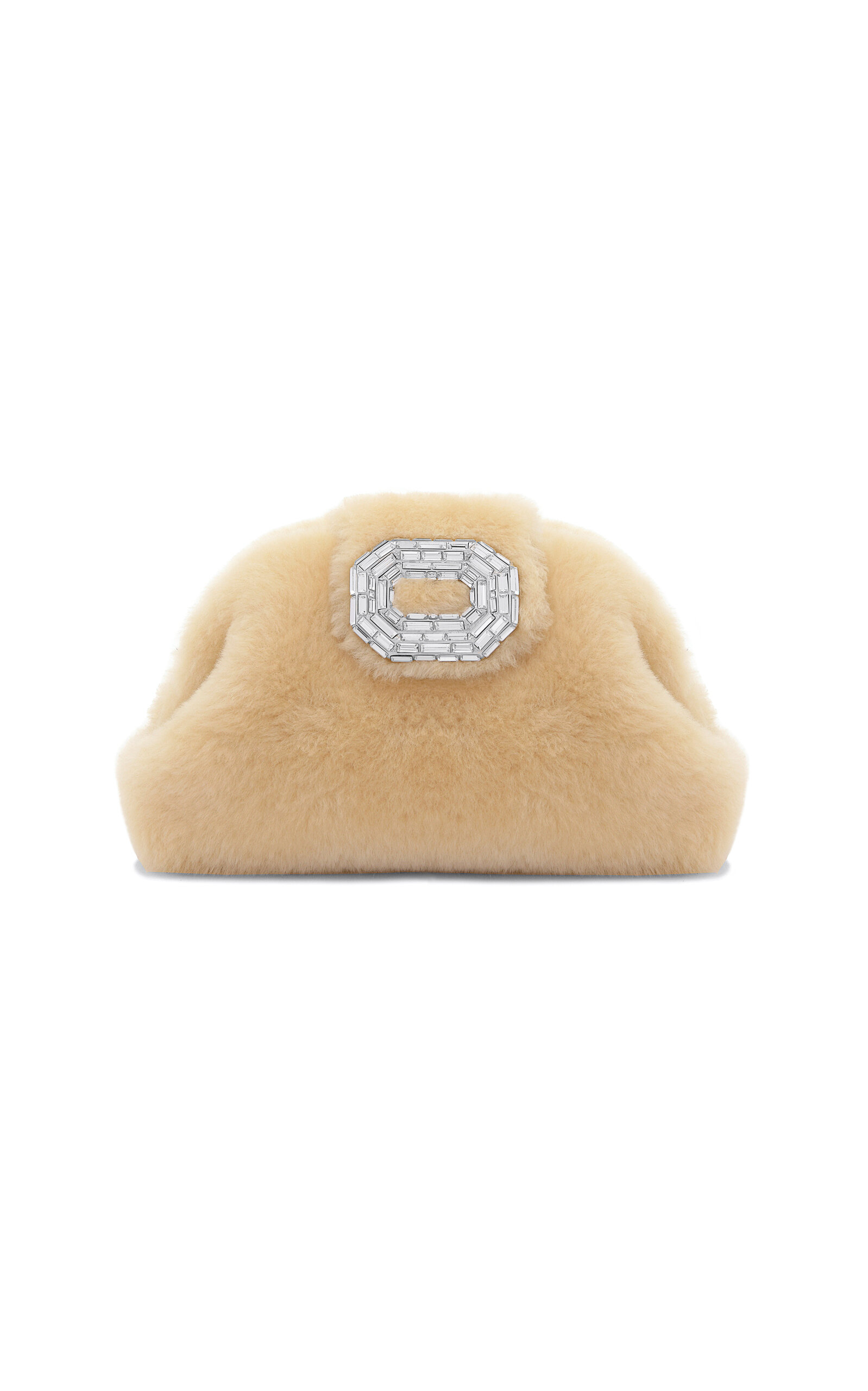 Amina Muaddi Amina Muaddi Camelia Shearling Clutch Neutral OS