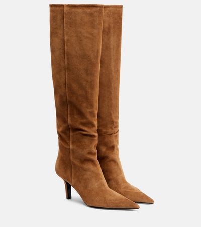Amina Muaddi Amina Muaddi Christine 80 suede knee-high boots