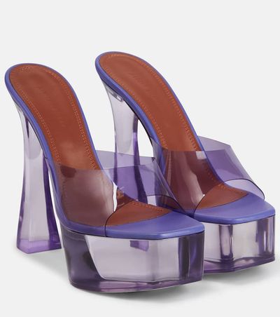 Amina Muaddi Amina Muaddi Dalida Glass PVC platform mules