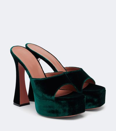 Amina Muaddi Amina Muaddi Dalida velvet platform mules