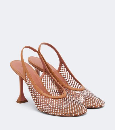 Amina Muaddi Amina Muaddi Dolly crystal embellished slingback pumps
