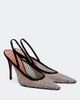 Amina Muaddi Amina Muaddi Felicia embellished mesh slingback pumps - 1