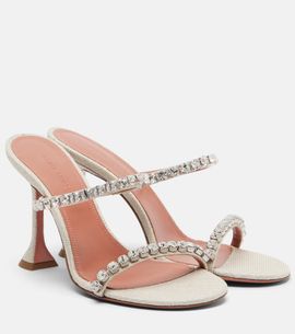 Amina Muaddi Amina Muaddi Gigi embellished canvas mules