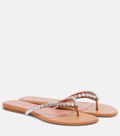 Amina Muaddi Amina Muaddi Gigi embellished leather thong sandals