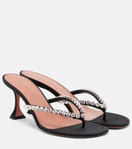 Amina Muaddi Amina Muaddi Gigi embellished satin thong sandals