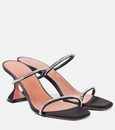 Amina Muaddi Amina Muaddi Gilda 70 embellished satin mules