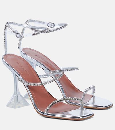 Amina Muaddi Amina Muaddi Gilda embellished PVC sandals