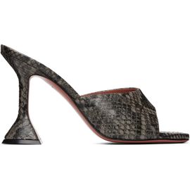 Amina Muaddi Amina Muaddi Gray Lupita Slipper 95 Heeled Sandals