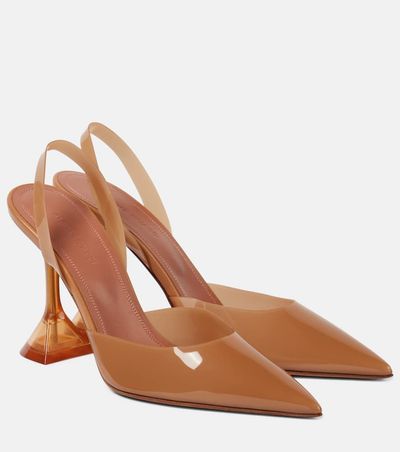 Amina Muaddi Amina Muaddi Holli Glass 95 PVC slingback pumps