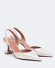 Amina Muaddi Amina Muaddi Holli mirrored leather slingback pumps - 1