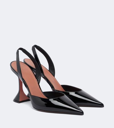 Amina Muaddi Amina Muaddi Holli patent leather slingback pumps